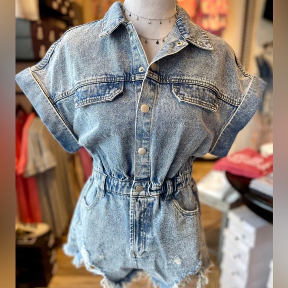 Denim romper